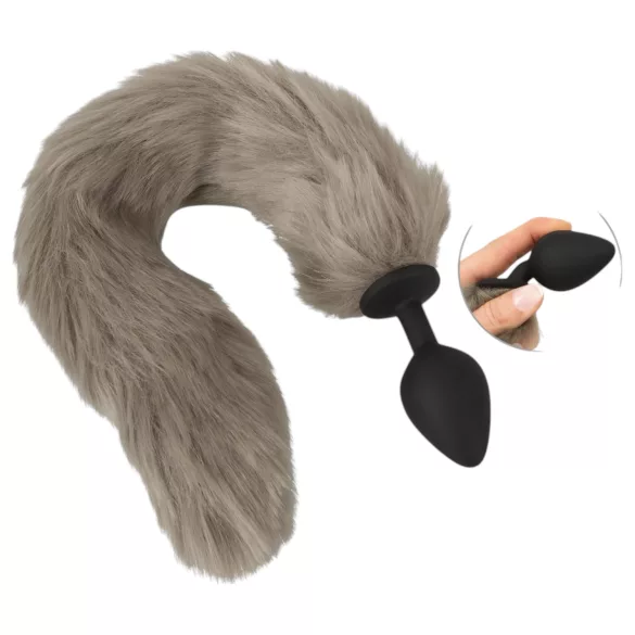 You2Toys - silikona anālais plug ar asti pelēks