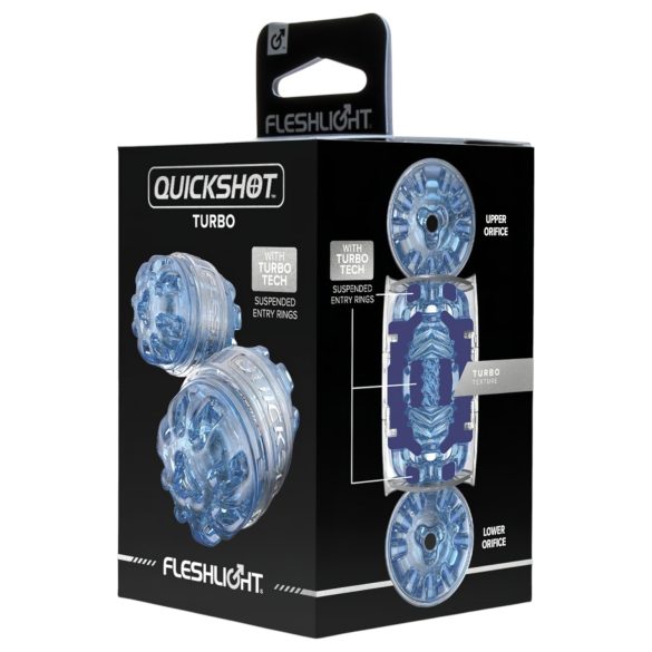 Fleshlight Quickshot Turbo - ceļojumu masturbators zilā krāsā