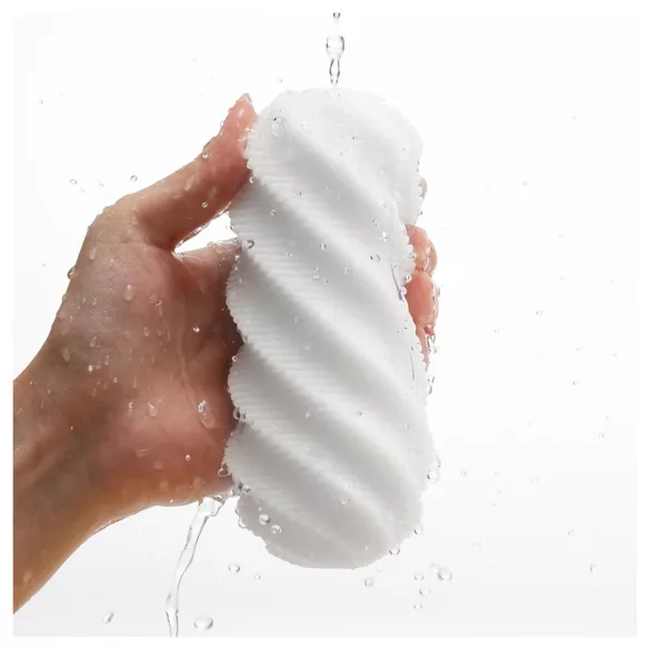 TENGA 3Dx Spiral - spirālveida raksta masturbators (balts)