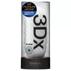 TENGA 3Dx Flow - viļņota raksta masturbators (balts)