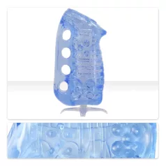   Fleshlight Fleshskins Grip Blue Ice - abos galos atvērts masturbators (zils)