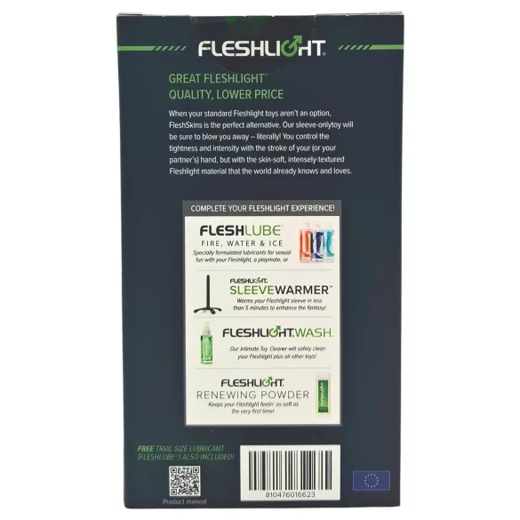 Fleshlight Fleshskins Grip Blue Ice - abos galos atvērts masturbators (zils)