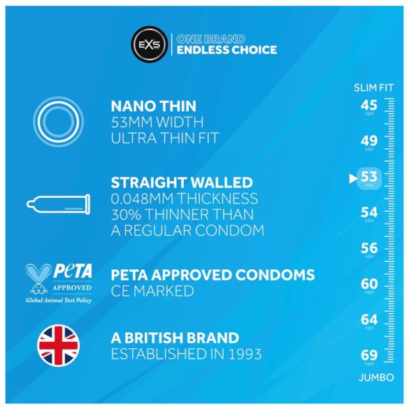 EXS prezervatīvi ultra plāni Nano Thin 3 gab