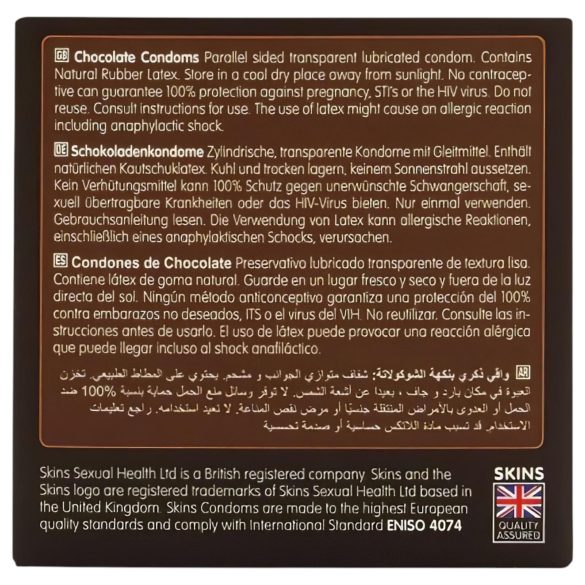Skins - prezervatīvi ar šokolādes aromātu 4 gab.