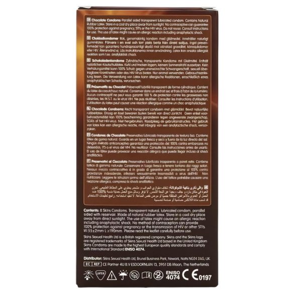 Skins - prezervatīvi ar šokolādes garšu 8 gab.