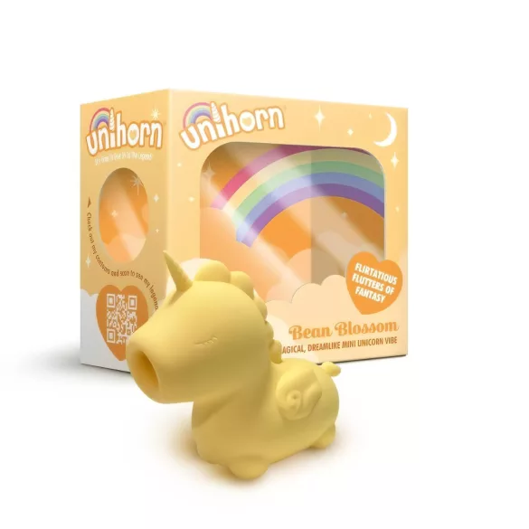 Unihorn Bean Blossom - uzlādējams klitora vibrators dzeltenā krāsā