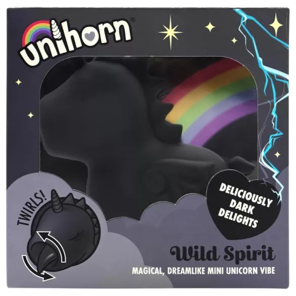 Unihorn Wild Spirit - vibrators klitoram uzlādējams unikorns melns