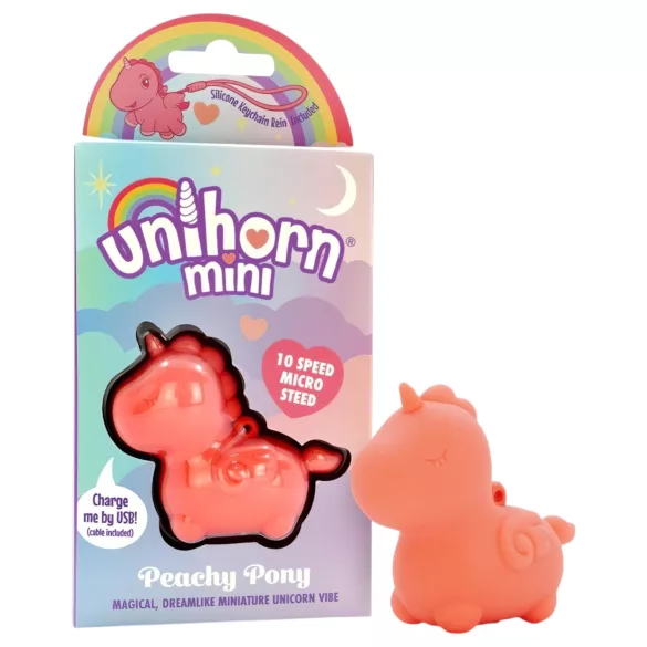Unihorn - mini klitora stimulējošs vibrators (persiku krāsas)