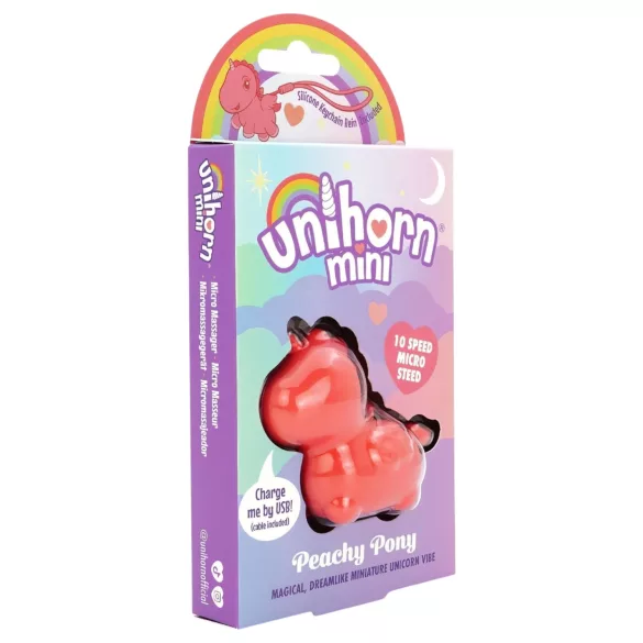 Unihorn - mini klitora stimulējošs vibrators (persiku krāsas)
