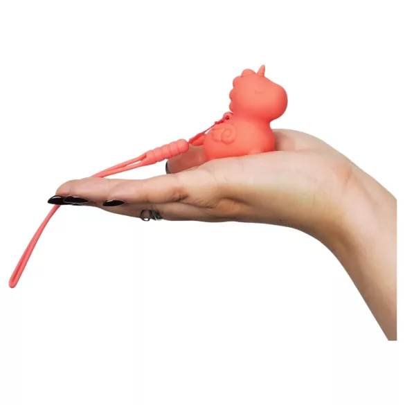 Unihorn - mini klitora stimulējošs vibrators (persiku krāsas)
