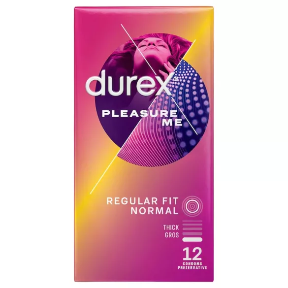 Durex prezervatīvi Pleasure Me, rievoti, punkti, 12 gab.