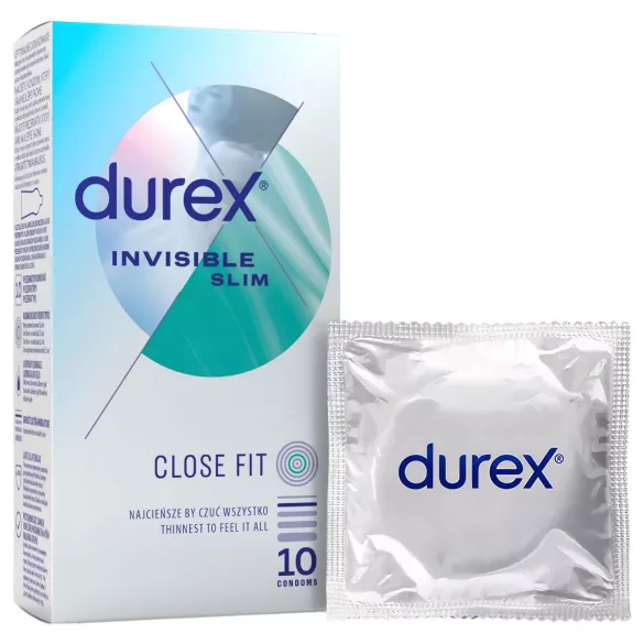 Durex Invisible Slim - prezervatīvi īpaši plāni 10 gab