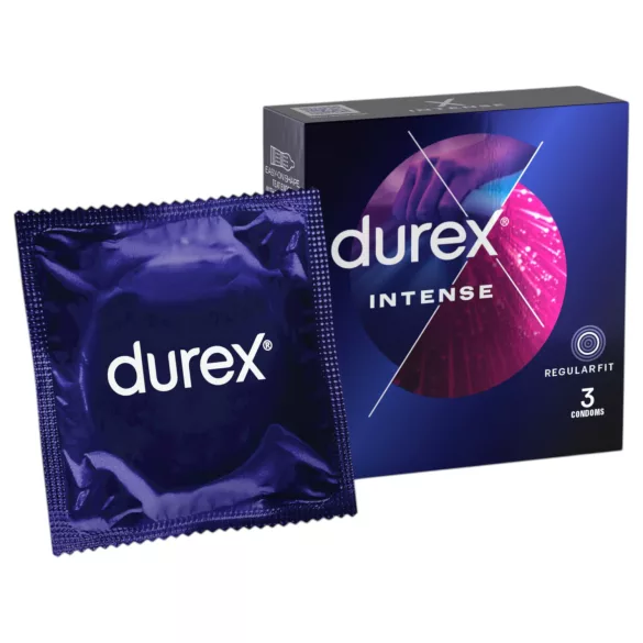 Durex Intense - prezervatīvi ar rievām un punktiņiem 3 gab