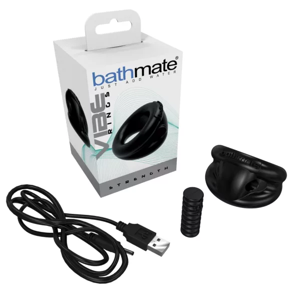 Bathmate Vibe Ring Strength - uzlādējams vibrējošs dzimumlocekļa gredzens (melns)