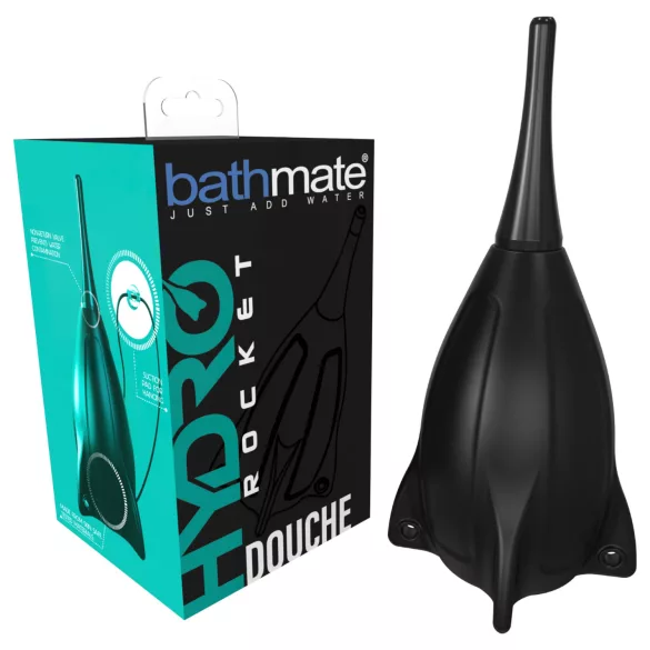 Bathmate Hydro Rocket - anālais dušas uzgalis (melns)