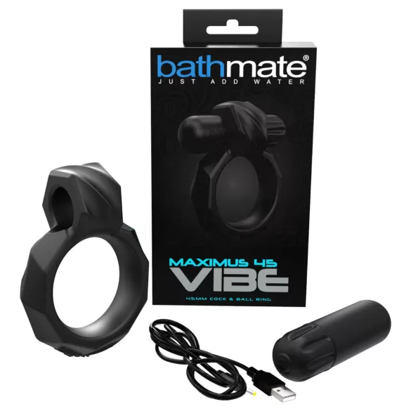Bathmate Maximus Vibe 45 - uzlādējams vibrējošs dzimumlocekļa gredzens (melns)