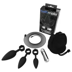   Bathmate Anal Training Plugs Vibe - vibrējošu anālo aizbāžņu komplekts (melns)