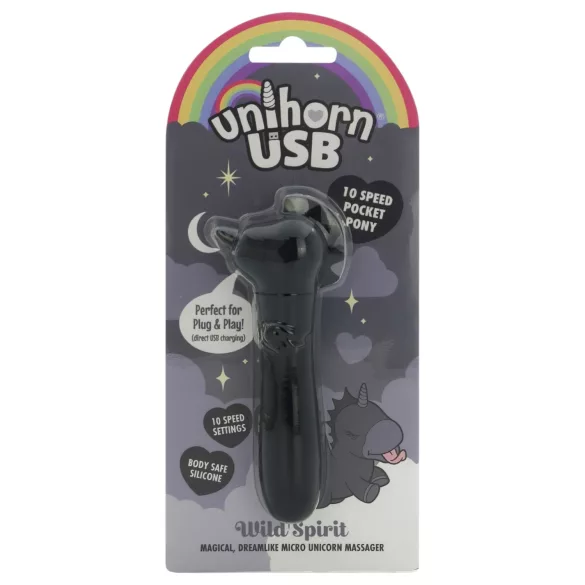 Unihorn Wild Spirit - uzlādējams minivibrators (melns)
