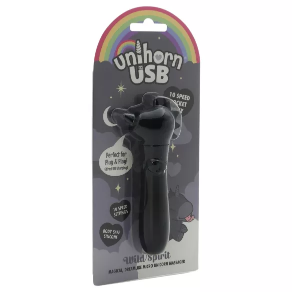 Unihorn Wild Spirit - uzlādējams minivibrators (melns)