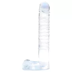 Clarity - stikla dildo ar sēkliniekiem caurspīdīgs