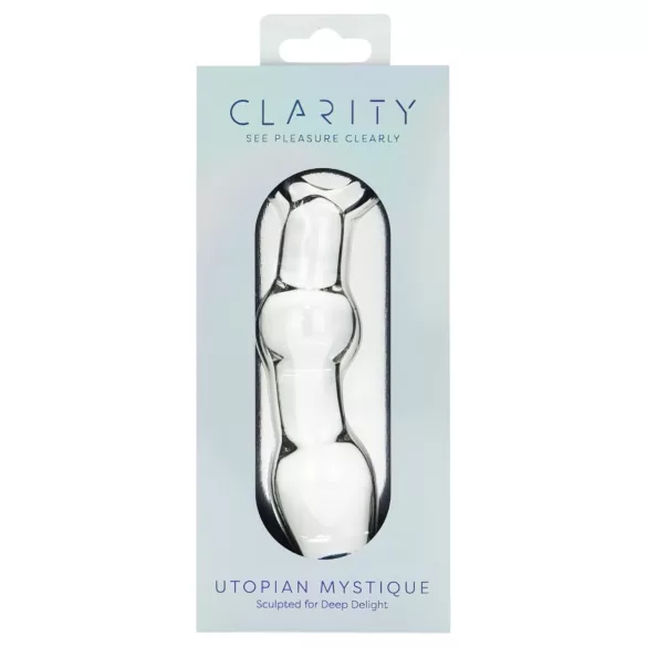 Clarity Utopian Mystique - rievots stikla anālais dildo (caurspīdīgs)