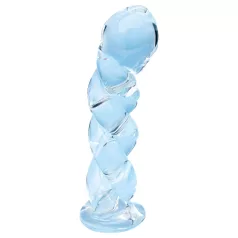 Clarity - stikla dildo ar pinuma rakstu caurspīdīgs