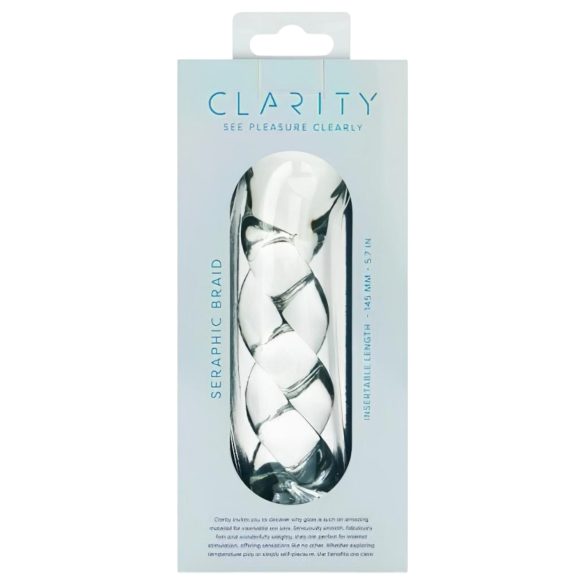 Clarity - stikla dildo ar pinuma rakstu caurspīdīgs