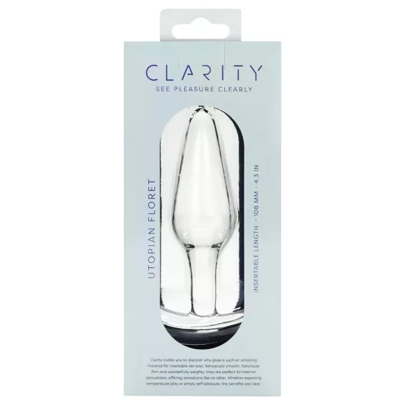 Clarity Utopian Floret - stikla anālais aizbāznis (caurspīdīgs)