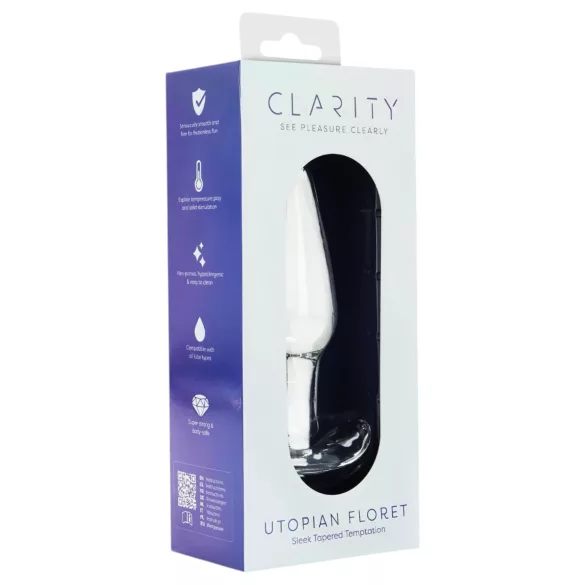 Clarity Utopian Floret - stikla anālais aizbāznis (caurspīdīgs)