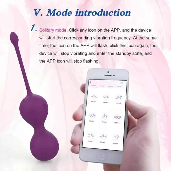 Lonely Winni - ar lietotni vadāms vibrējošs olas veida vibrators (rozā)
