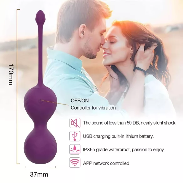 Lonely Winni - ar lietotni vadāms vibrējošs olas veida vibrators (rozā)