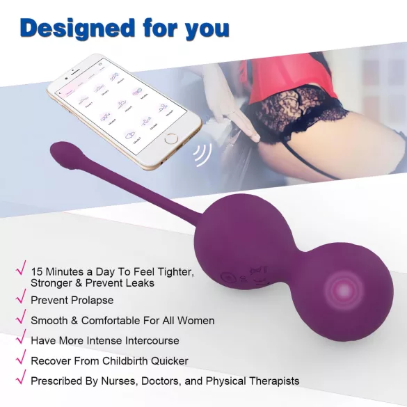 Lonely Winni - ar lietotni vadāms vibrējošs olas veida vibrators (rozā)