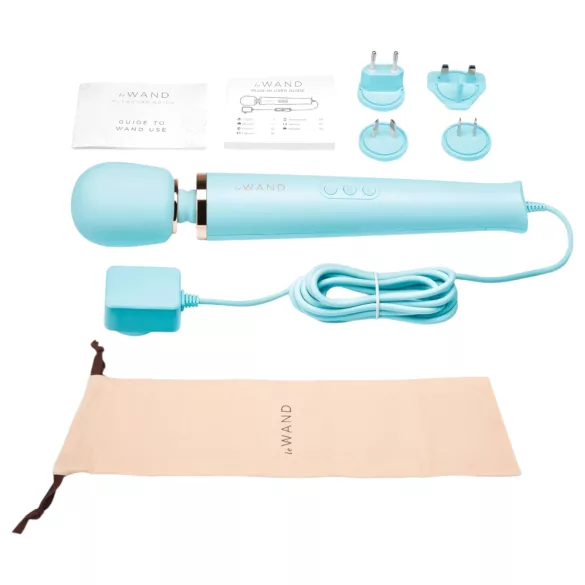 le Wand - masāžas vibrators ar vadu zilā krāsā