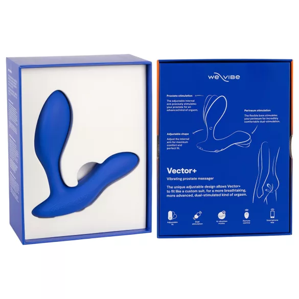 We-Vibe Vector+ - akumulatora anālais vibrators ar viedām funkcijām zils
