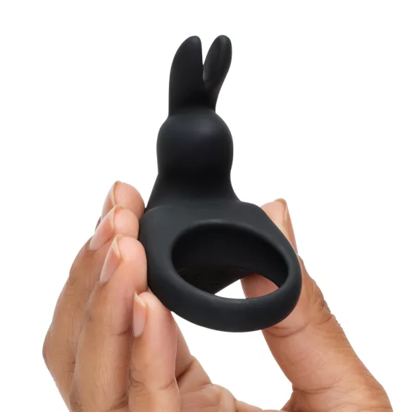 Happyrabbit vibrējošs erekcijas gredzens uzlādējams melns