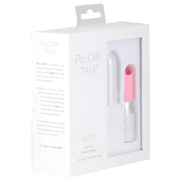 Pillow Talk Lusty - akumulators klitora vibrators ar mēli rozā