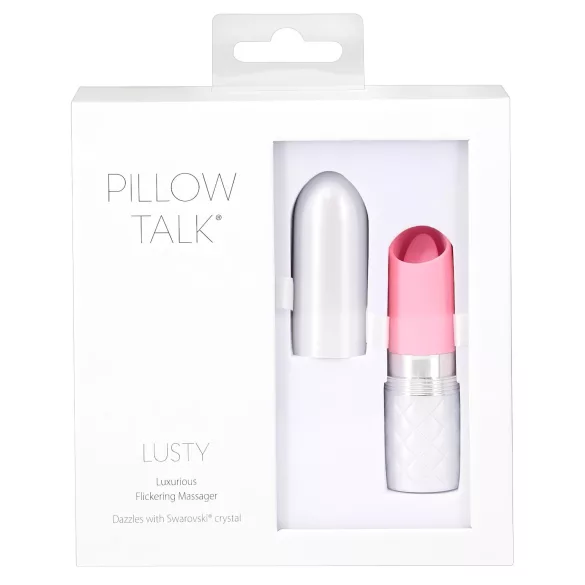 Pillow Talk Lusty - akumulators klitora vibrators ar mēli rozā