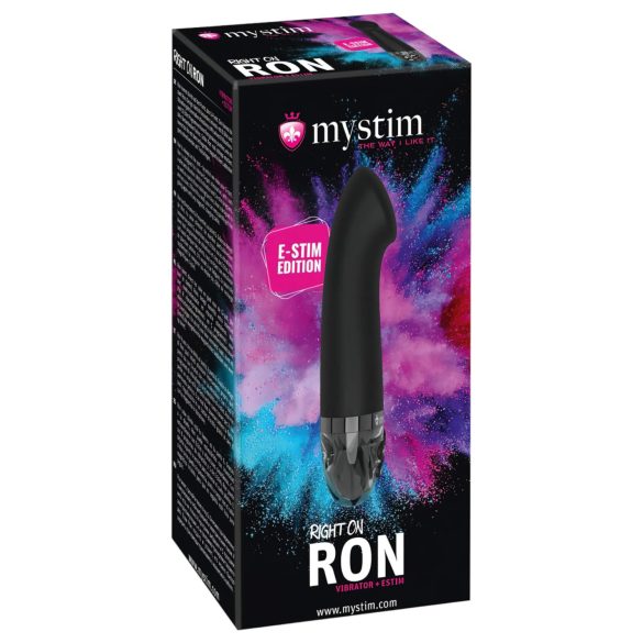 mystim Right on Ron E-Stim - elektro G-punkta vibrators (melns)