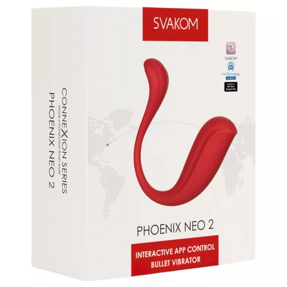 Svakom Phoenix Neo 2 - vibrējošā ola ar tālvadību sarkana