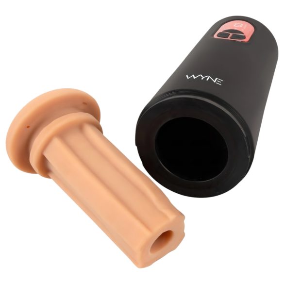 WYNE 07 - vīriešu masturbators ar vibrāciju un sūkšanu melns