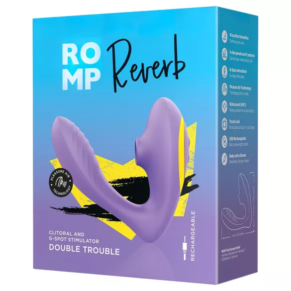ROMP Reverb - gaisa viļņu 2‑in‑1 G‑punkta vibrators (violets)