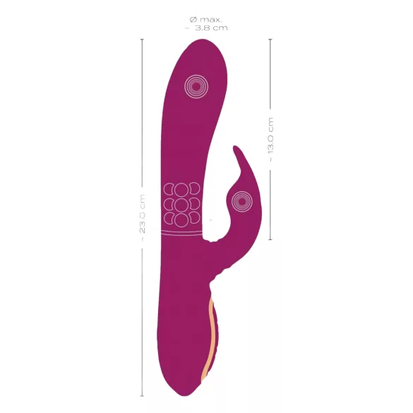 Javida - 3in1 pērļots rotējošais vibrators (lila)
