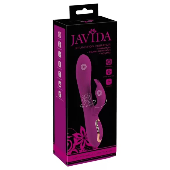 Javida - 3in1 pērļots rotējošais vibrators (lila)