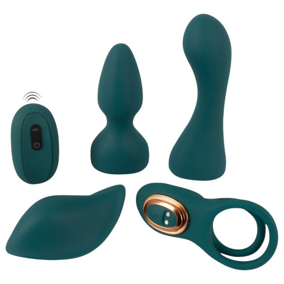 Pāriem izvēle - 4in1 maināms tālvadības vibrators (tirkīzs)