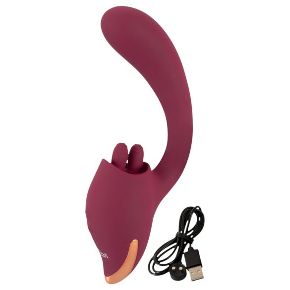 Javida - vibrator ar mēli 2in1 sarkans