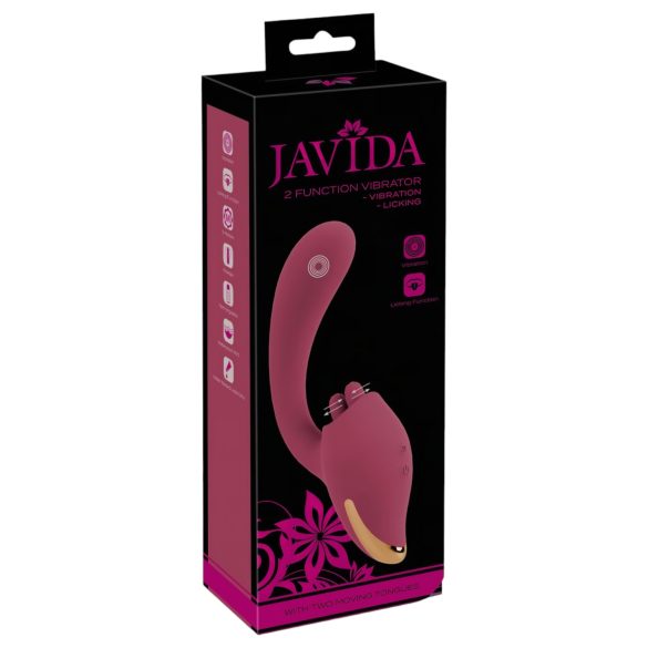 Javida - vibrator ar mēli 2in1 sarkans