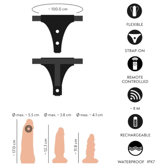 You2Toys - piesprādzējams dildo komplekts naturāls