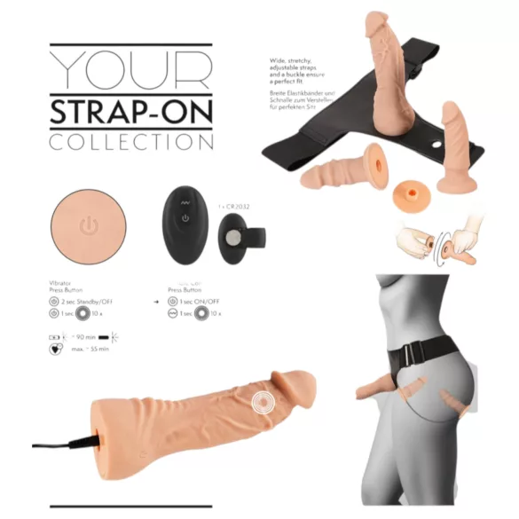 You2Toys - piesprādzējams dildo komplekts naturāls