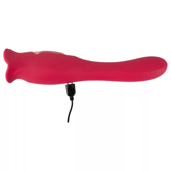 You2Toys - 2-in-1 vibrator ar mēlīti (rozā)