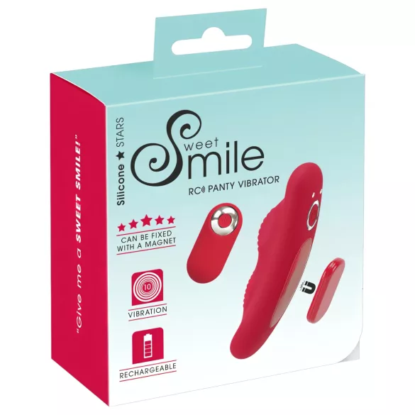 Smile - bezvadu biksīšu vibrators ar tālvadību, sarkans